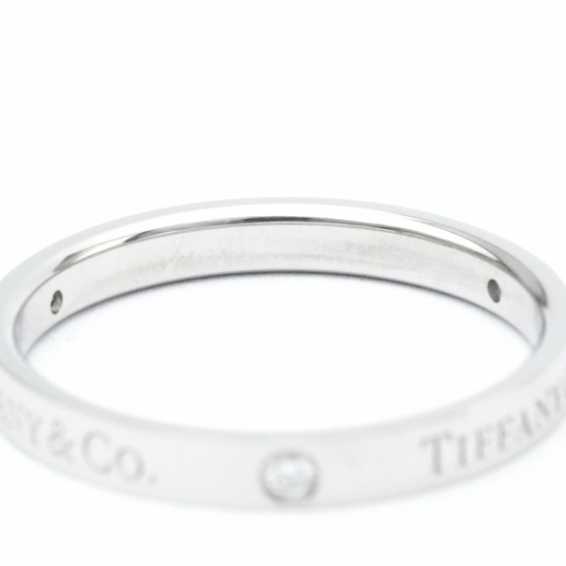 【日本直送】拋光蒂芙尼扁平戒指鉑金鑽石 0.07 克拉 23776316 BF560225-7