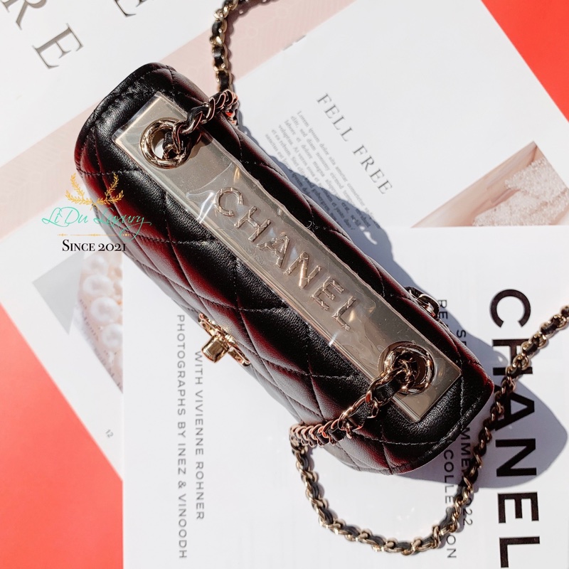 CHANEL 23C Trendy CC MINI WOC 晶片款浮雕LOGO包-2