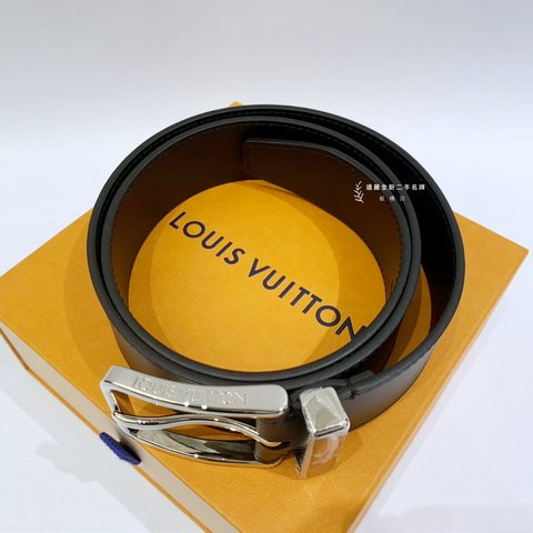 LV Pont Neuf 黑牛皮皮帶M6065T-1
