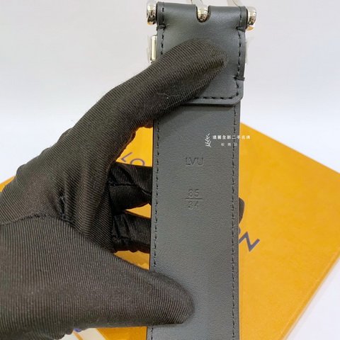 LV Pont Neuf 黑牛皮皮帶M6065T-2