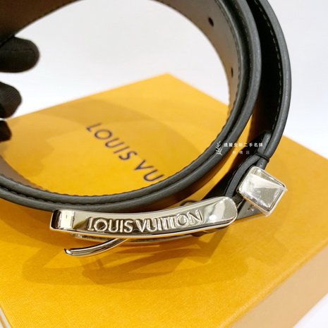 LV Pont Neuf 黑牛皮皮帶M6065T-3