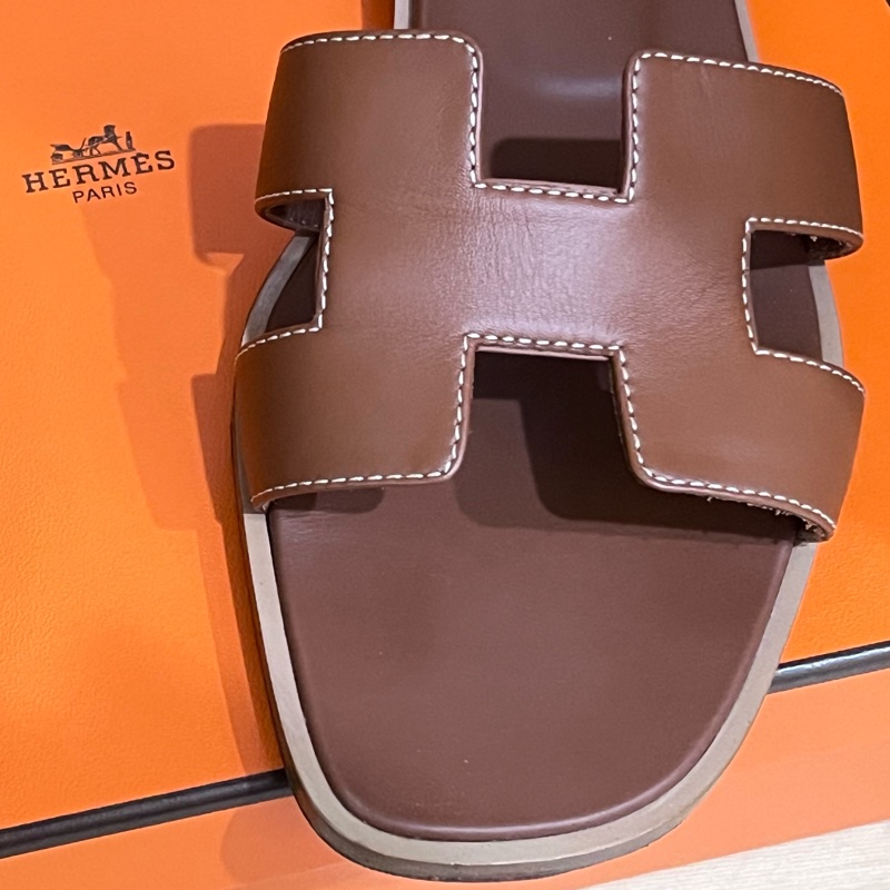 Hermes oran H拖鞋 金棕色38號（已鑑定為真品）-6