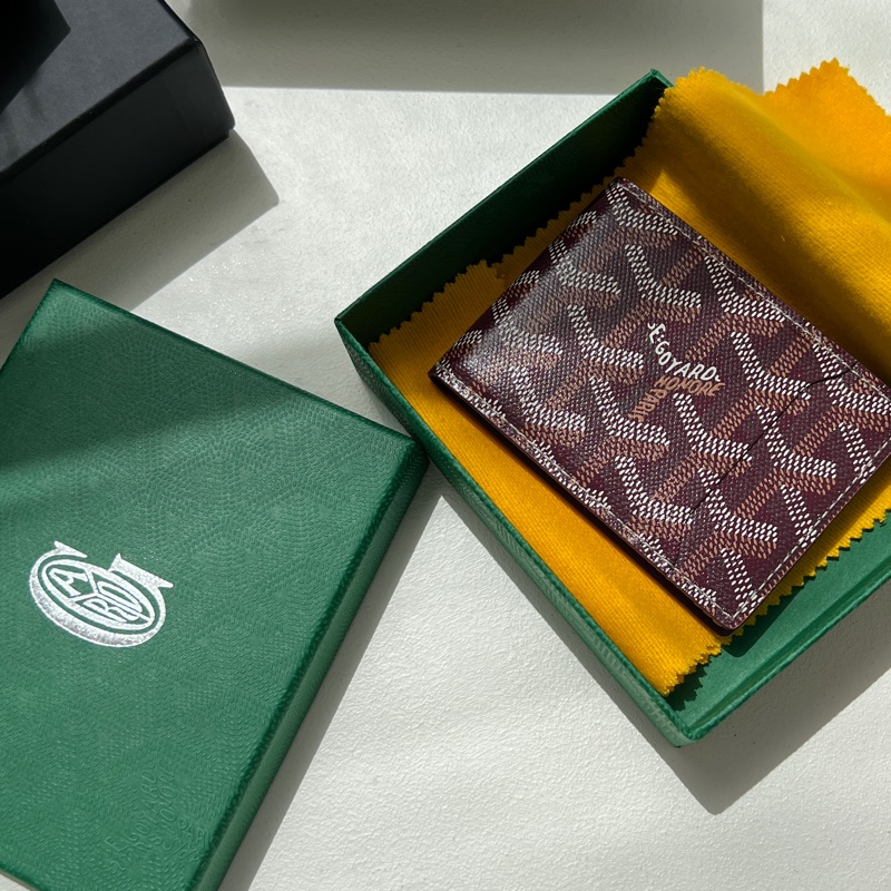 現貨 全新 Goyard 折疊翻蓋卡夾 酒紅-1