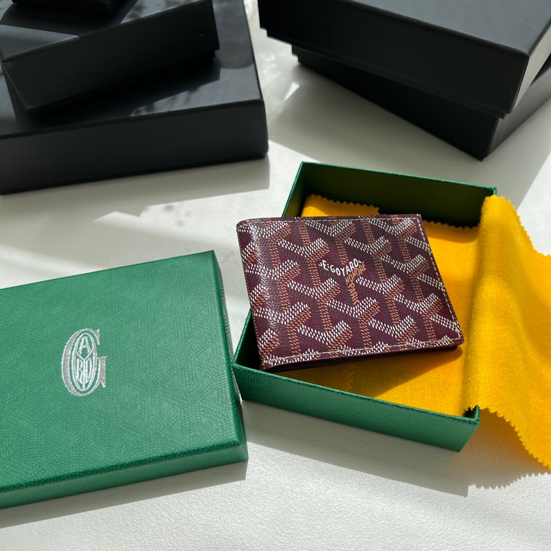現貨 全新 Goyard 折疊翻蓋卡夾 酒紅-4