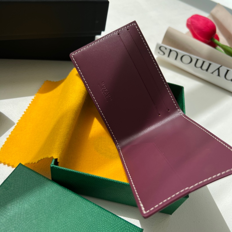 現貨 全新 Goyard 折疊翻蓋卡夾 酒紅-7