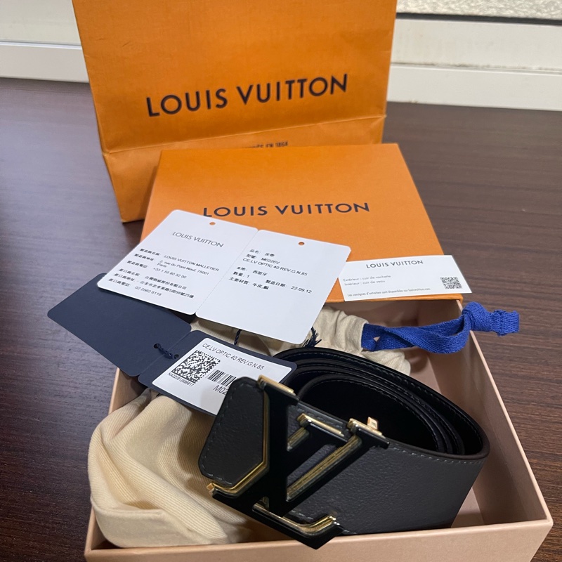 Lv雙面Logo皮帶（臺灣專櫃購入 配件齊全❗️）-1