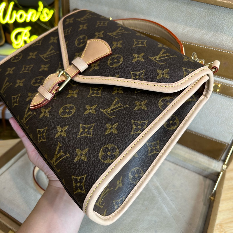 已售純欣賞❌Louis Vuitton 老花IVY郵差公文包💡原廠配皮更換-6