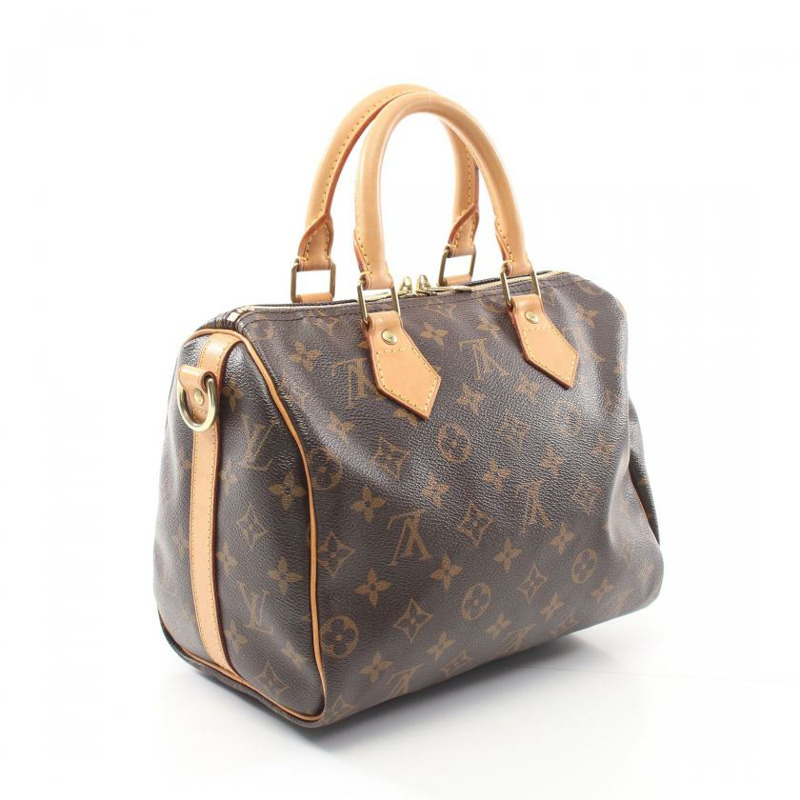 【日本直送】 中古LOUIS VUITTON[B]Speedy 肩帶 25 老花 手包 PVC 皮革 棕色 兩用款-1
