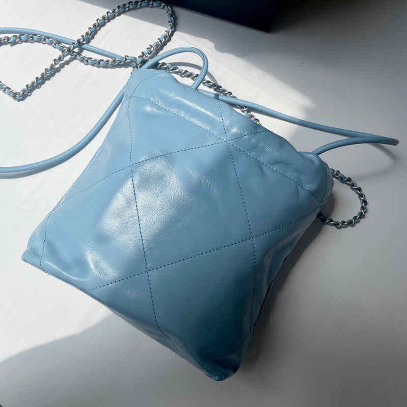 Chanel 22 Bag mini 淺藍 全新-3
