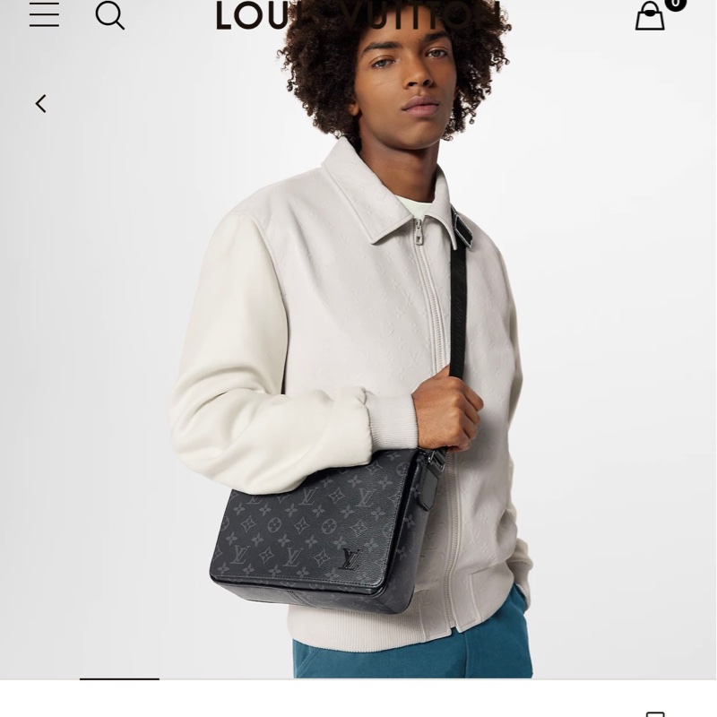 LV斜背郵差包(黑花)-0