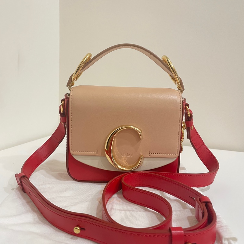 Chloe mini C  裸膚紅撞色款-0