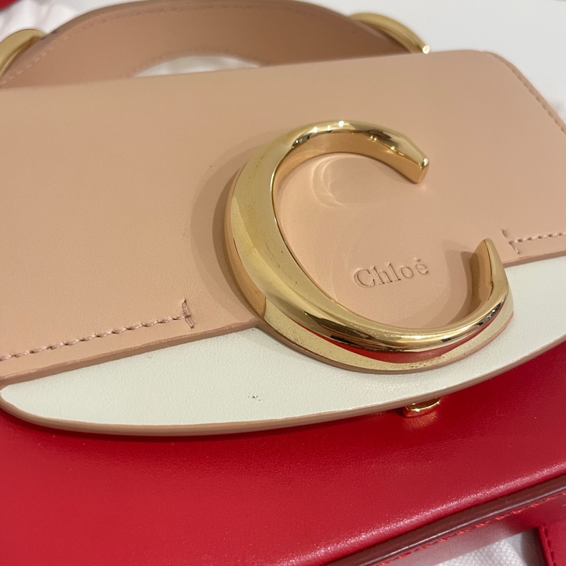 Chloe mini C  裸膚紅撞色款-10