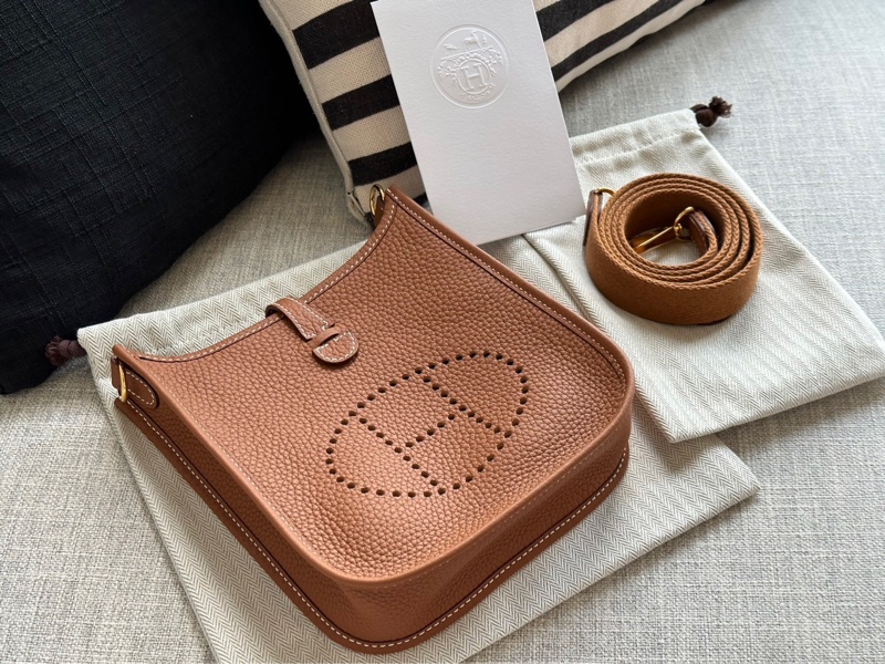 Hermes 愛馬仕 mini Evelyne金棕Gold-0