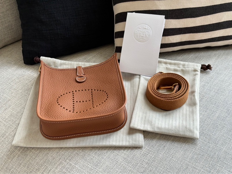 Hermes 愛馬仕 mini Evelyne金棕Gold-1
