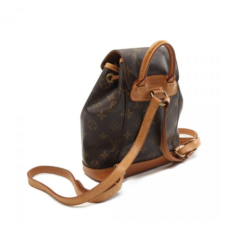   【日本直送】 中古LOUIS VUITTON[B]迷你 Montsouris 老花雙肩包 PVC 真皮 棕色-1