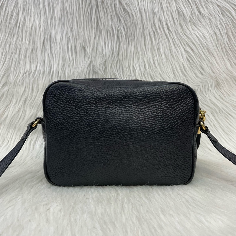 Gucci 308364黑牛皮Soho Disco系列流蘇斜背相機包-2