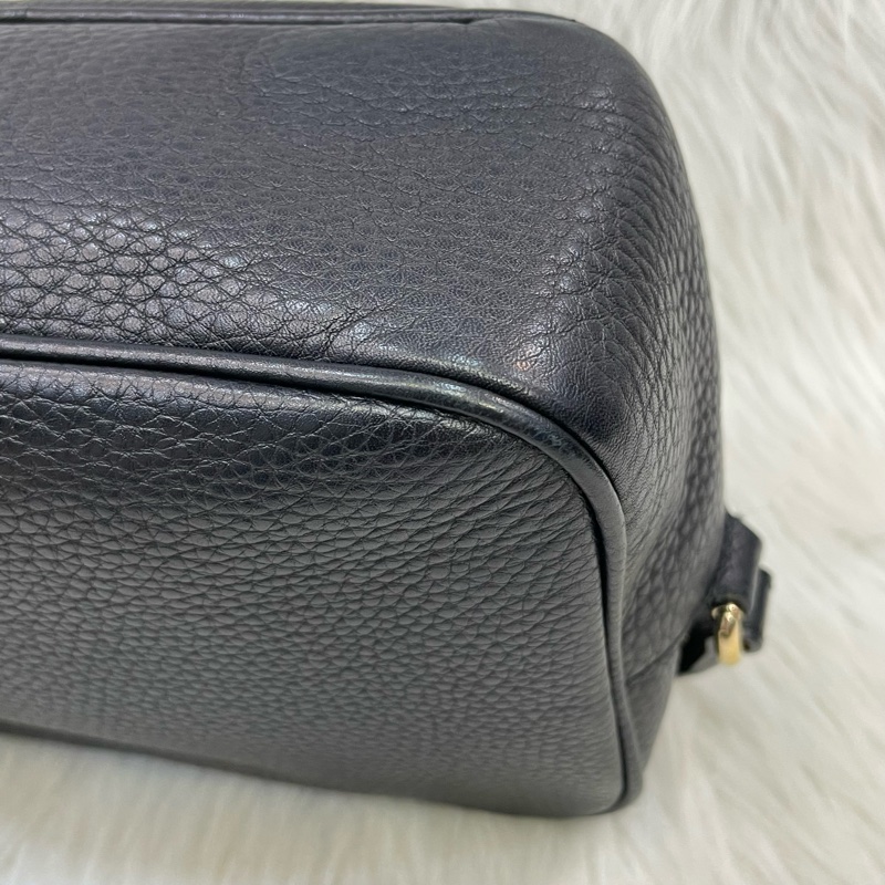 Gucci 308364黑牛皮Soho Disco系列流蘇斜背相機包-7