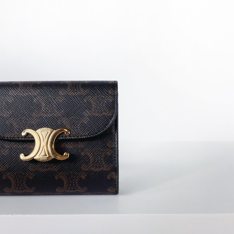 CELINE TRIOMPHE 凱旋門短夾 老花款-1