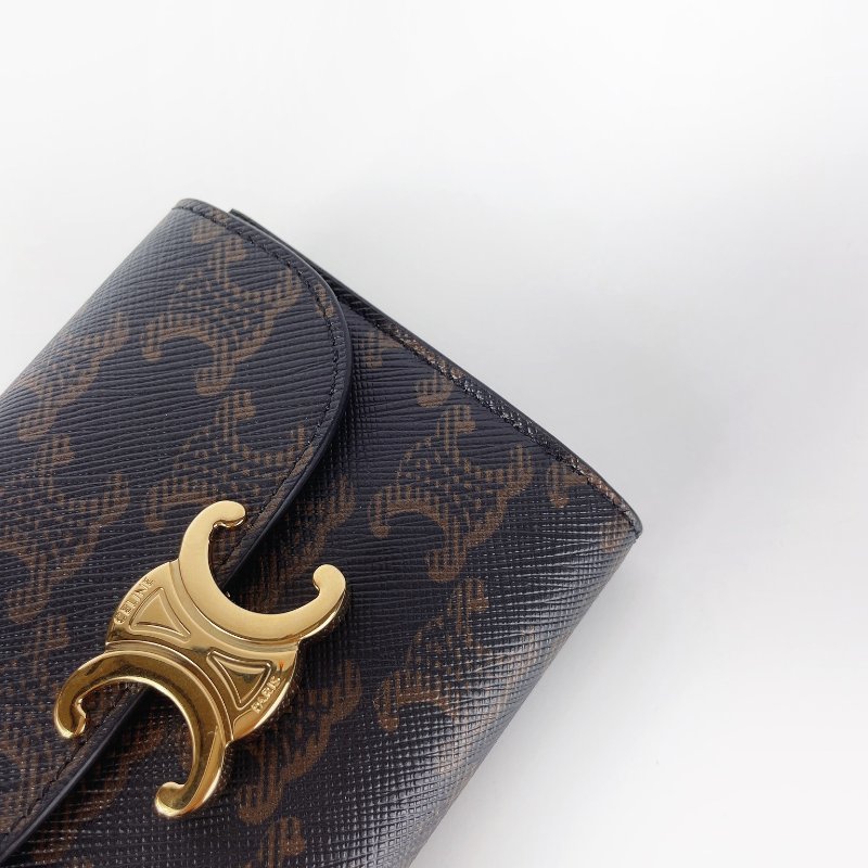 CELINE TRIOMPHE 凱旋門短夾 老花款-6