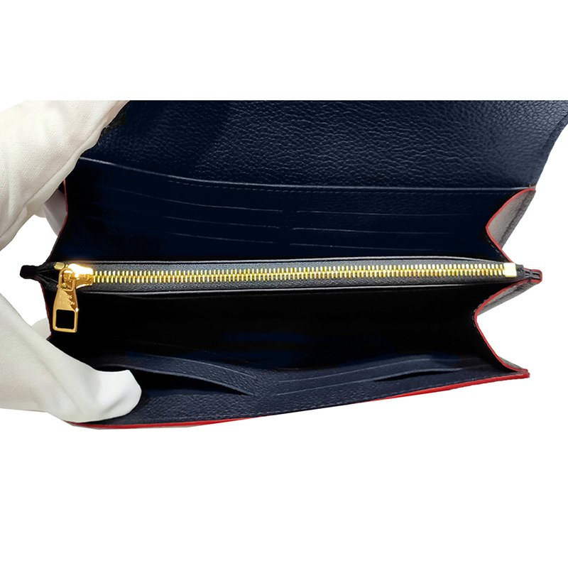 【Louis Vuitton 路易威登】M61182經典SARAH系列 Empreinte 小牛皮信封式翻蓋長夾/錢包(黑色)-3