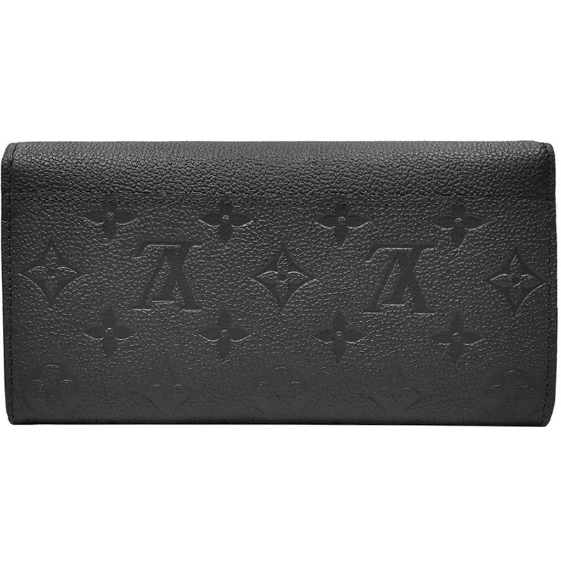 【Louis Vuitton 路易威登】M61182經典SARAH系列 Empreinte 小牛皮信封式翻蓋長夾/錢包(黑色)-4