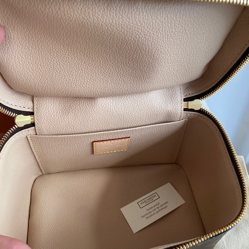 二手真品LV原花 NICE MINI 梳洗袋字紋拉鍊化妝箱包手提包M44495-7