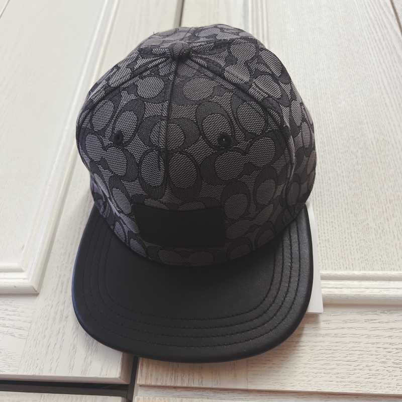 Coach 扁平式棒球帽 老花 黑色-1