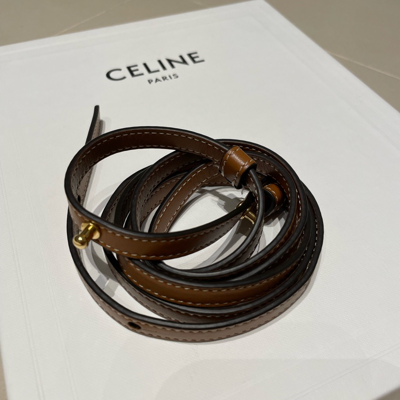 CELINE Triomphe strap woc老花雙翻蓋釦式斜背包 WOC-24