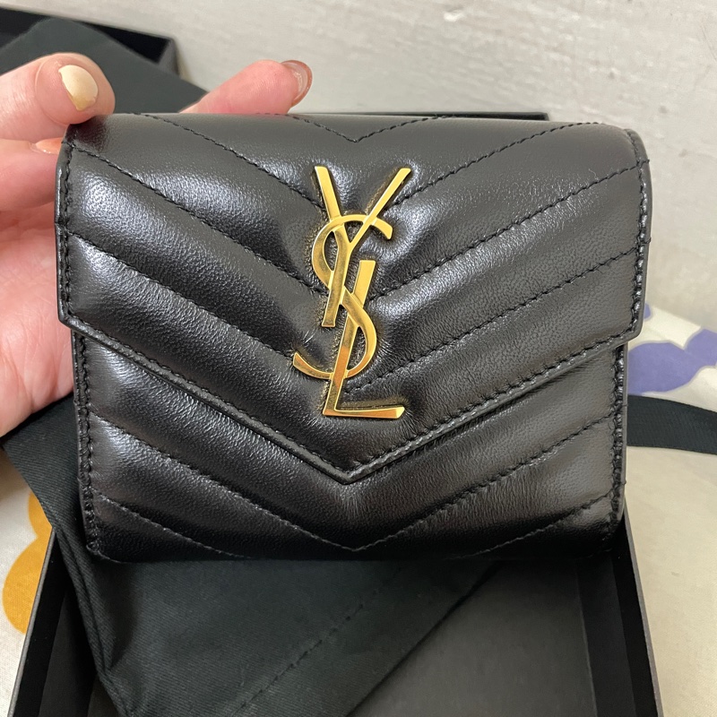 YSL 羊皮短夾-0