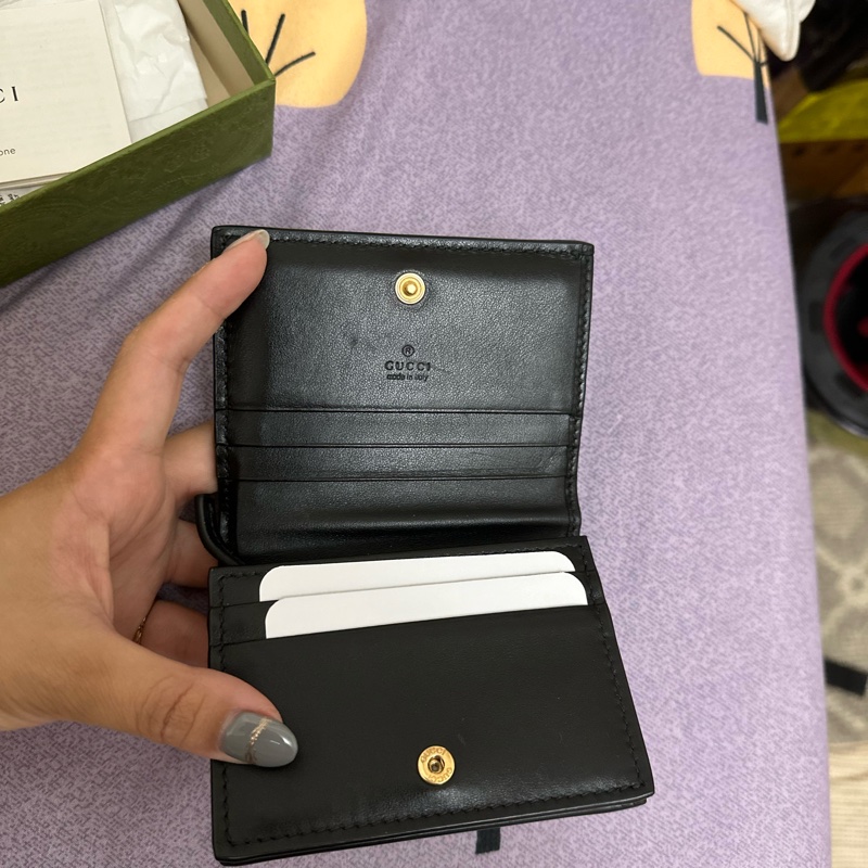 Gucci GG MATELASSÉ卡包-黑色皮革/錢包/9成新-2