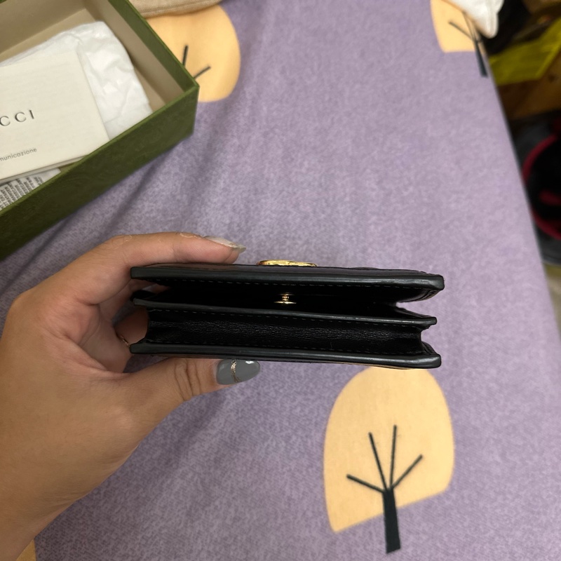 Gucci GG MATELASSÉ卡包-黑色皮革/錢包/9成新-3
