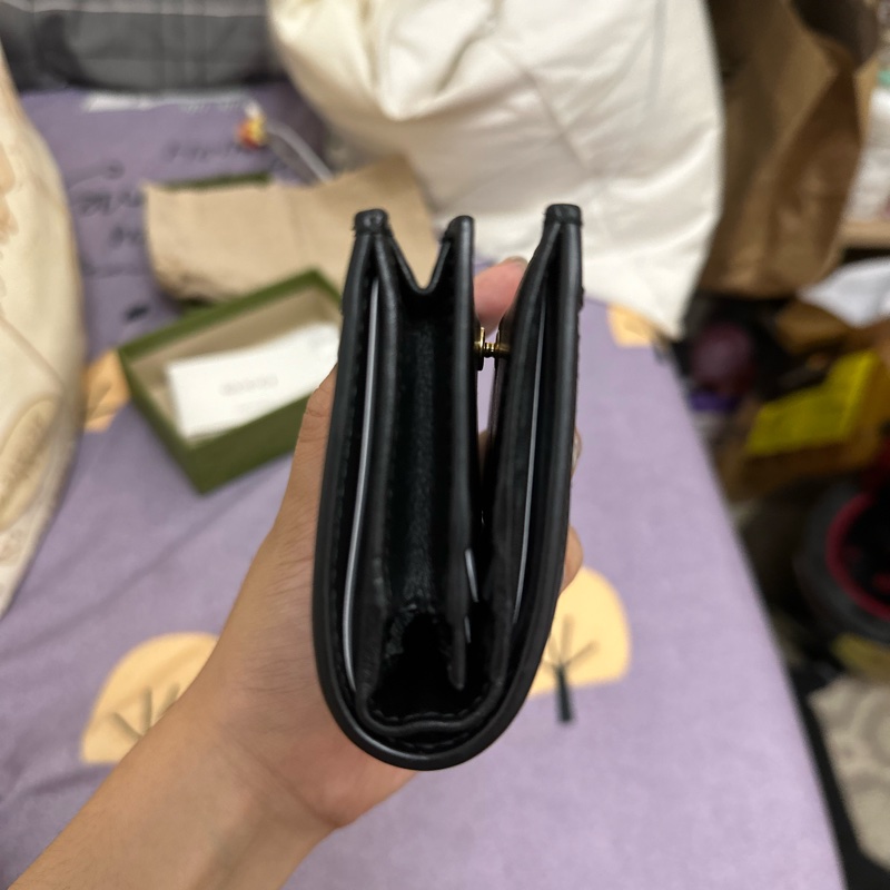 Gucci GG MATELASSÉ卡包-黑色皮革/錢包/9成新-4