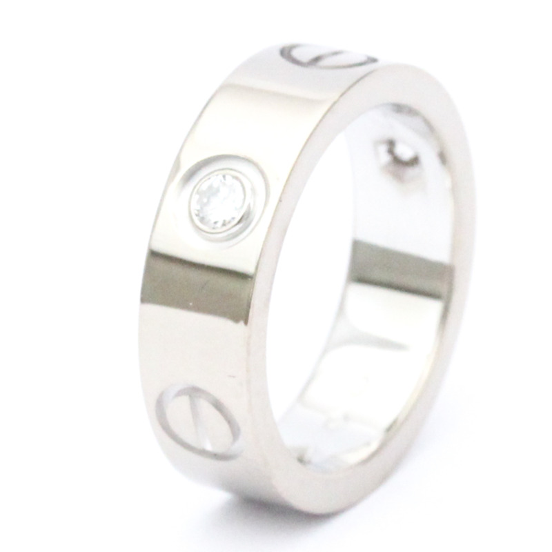 【日本直送】卡地亞 Love Love 戒指白金 (18K) 時尚鑽石戒指銀-1