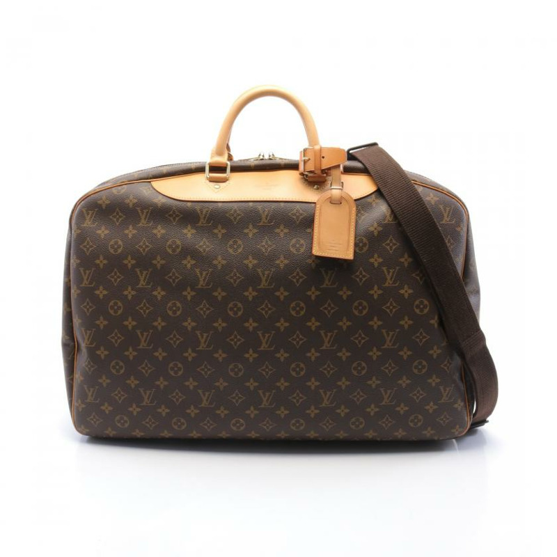 ★限時激安價SALE!!★  【日本直送】 中古LOUIS VUITTON[B]Alize 1 Poches 老花 波士頓包 PVC 真皮 棕色 兩用款-0