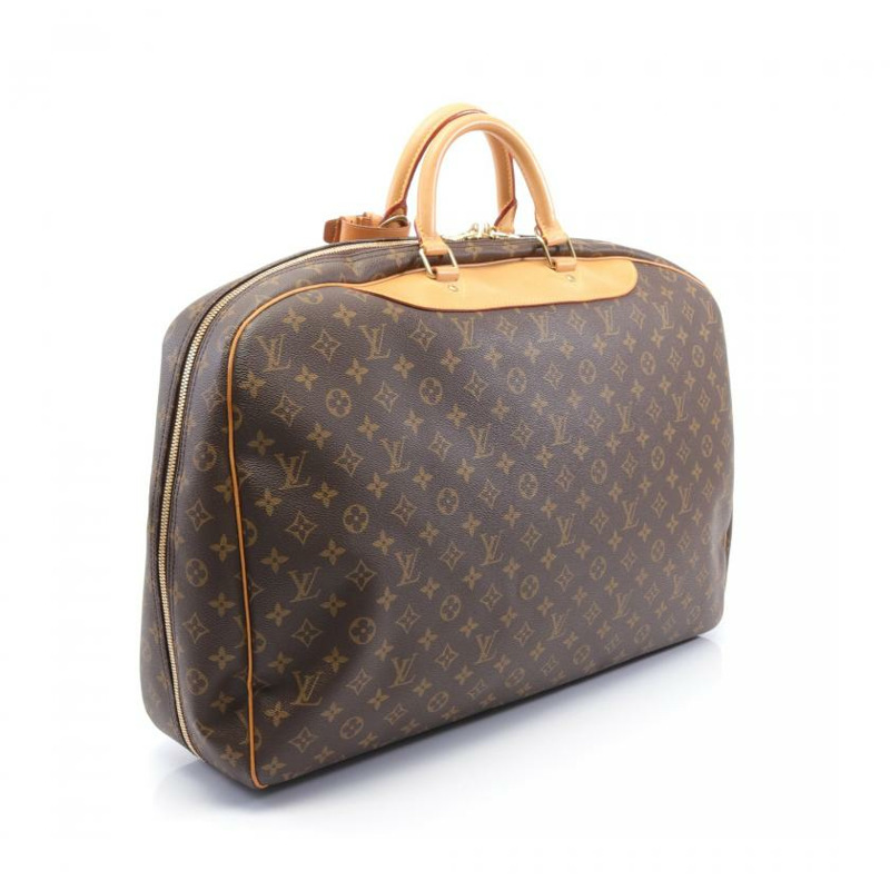 ★限時激安價SALE!!★  【日本直送】 中古LOUIS VUITTON[B]Alize 1 Poches 老花 波士頓包 PVC 真皮 棕色 兩用款-1