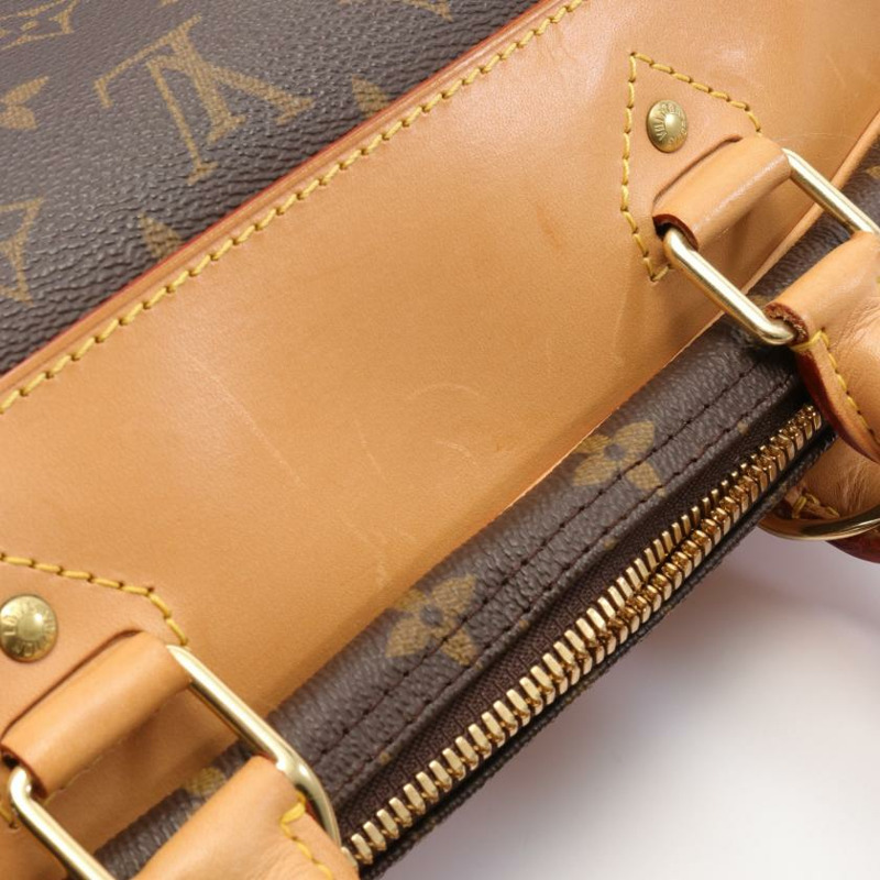 ★限時激安價SALE!!★  【日本直送】 中古LOUIS VUITTON[B]Alize 1 Poches 老花 波士頓包 PVC 真皮 棕色 兩用款-4