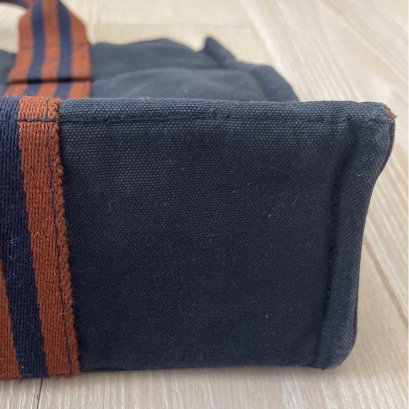 2手HERMES30cm黑藍布質萬用公事包-25