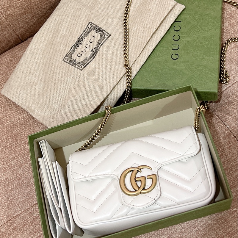 白色gucci 馬夢 mini-0