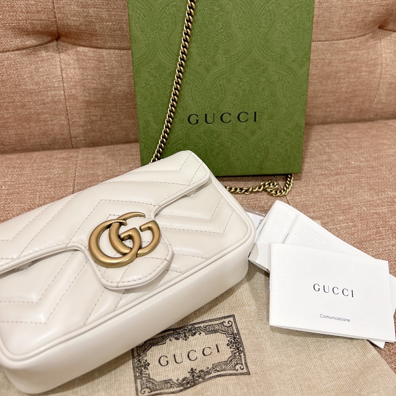 白色gucci 馬夢 mini-12