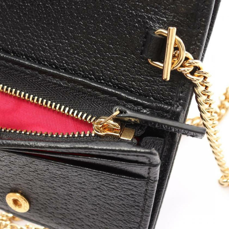 【日本直送】 中古GUCCI[A]雙G 雙折錢包 皮革 黑色-6