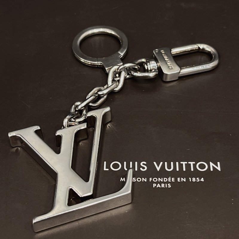 Louis Vuitton LV 銀色大LOGO鑰匙圈/吊飾/掛飾/配件-0
