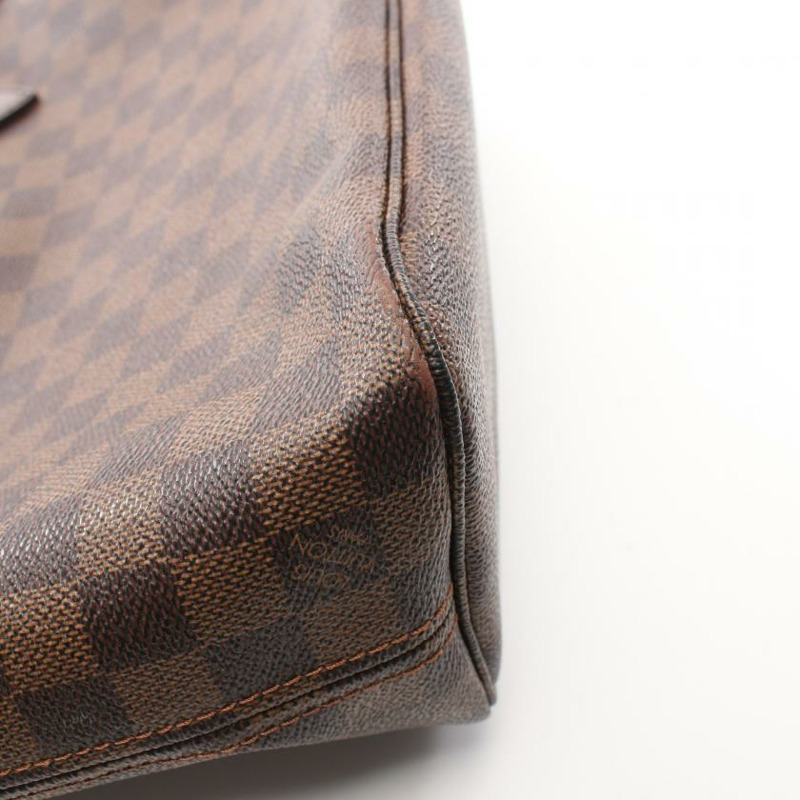 ★限時激安價SALE!!★  【日本直送】 中古LOUIS VUITTON[B]Neverfull PM 棋盤格 手包 托特包 PVC 皮革 棕色-6