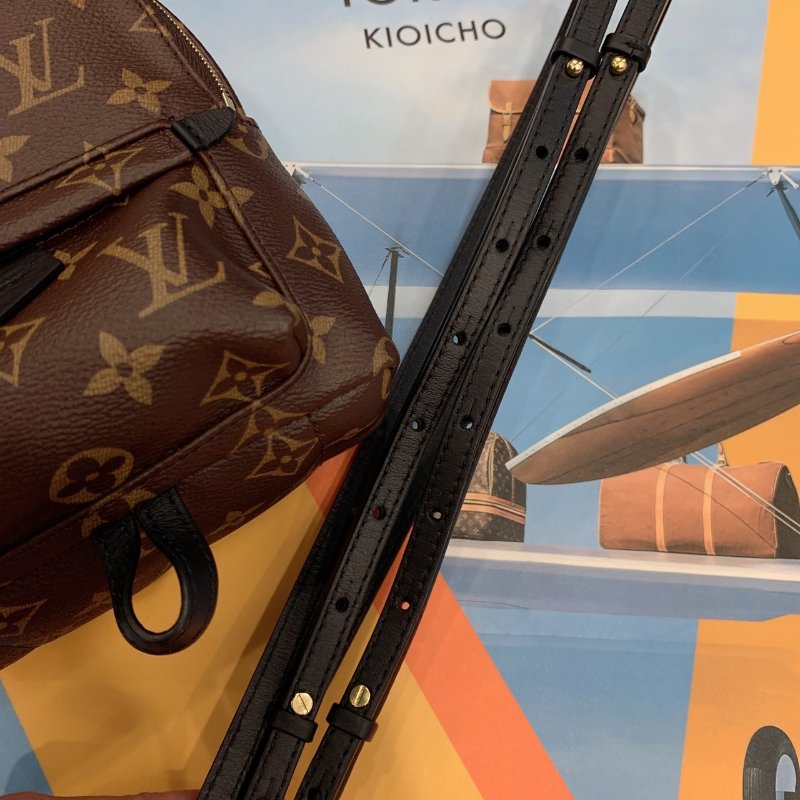 Louis Vuitton LV 老花字紋 Palm Springs Mini 迷你後背包/斜背包-6