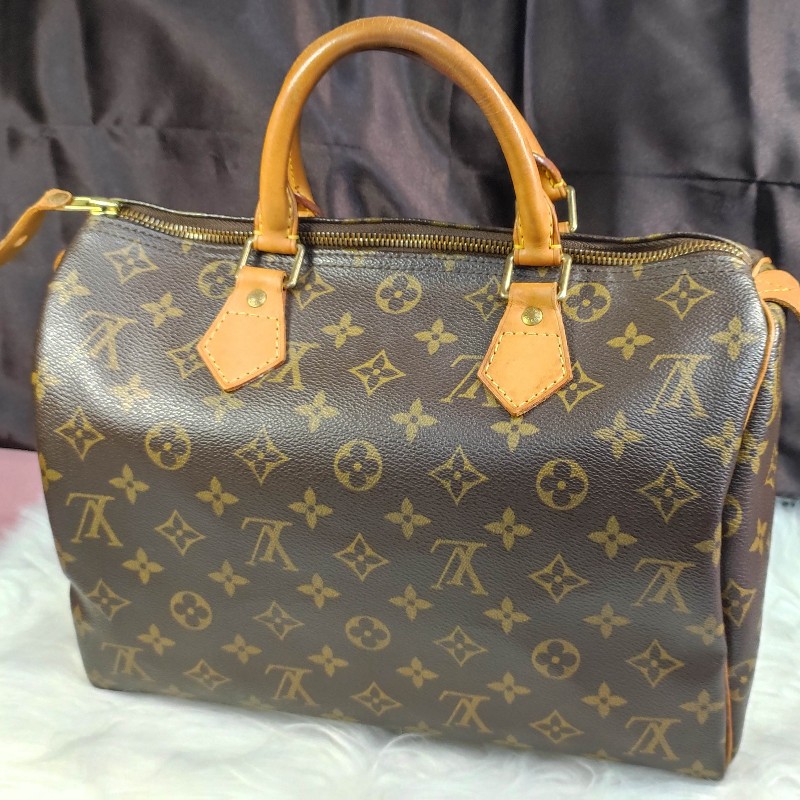 Louis Vuitton經典老花Speedy30/鎖頭鑰匙+全新多夾層內膽包-1