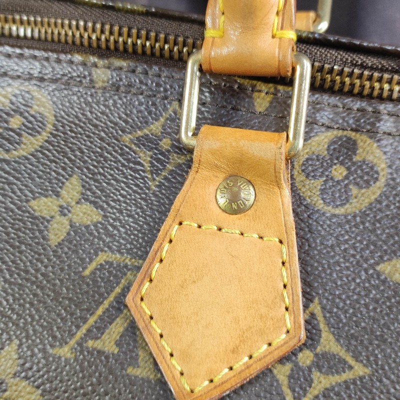 Louis Vuitton經典老花Speedy30/鎖頭鑰匙+全新多夾層內膽包-4