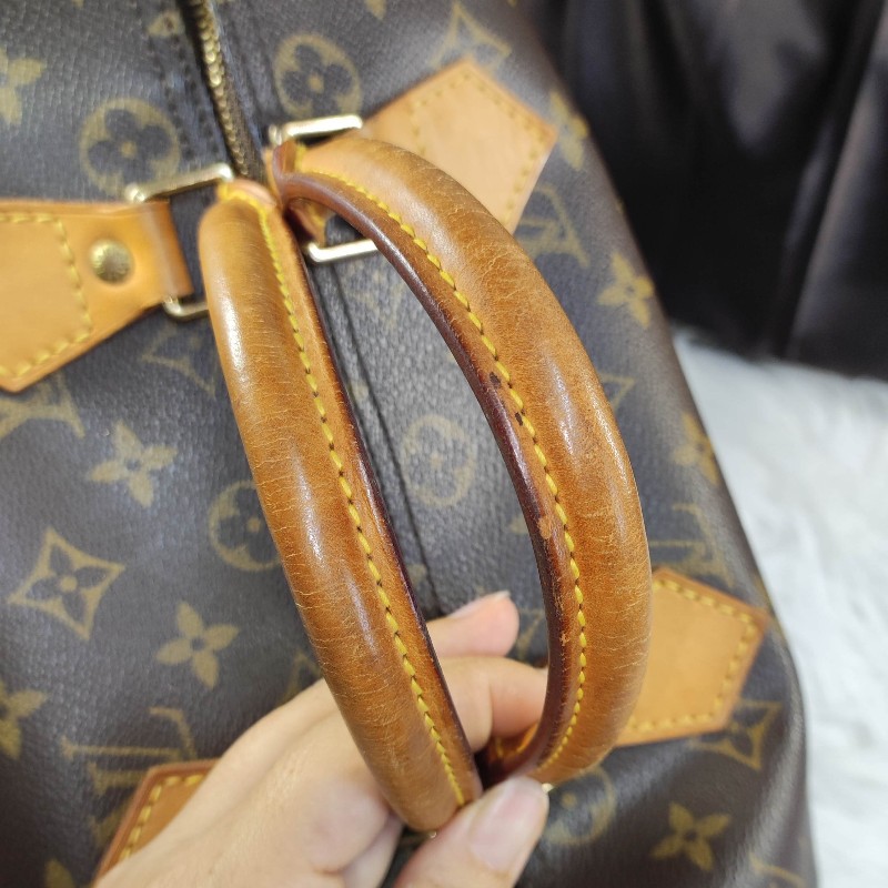 Louis Vuitton經典老花Speedy30/鎖頭鑰匙+全新多夾層內膽包-12