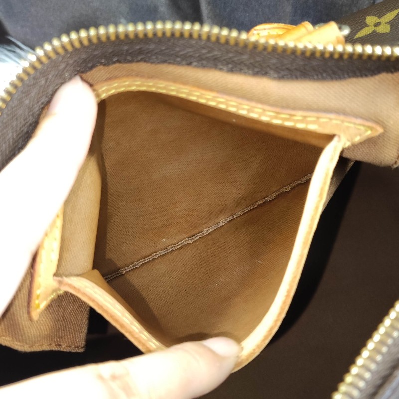 Louis Vuitton經典老花Speedy30/鎖頭鑰匙+全新多夾層內膽包-21