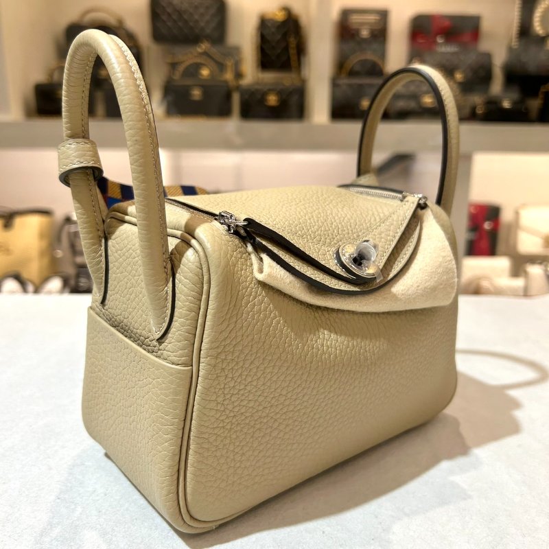 HERMES MINI LINDY 風衣灰S2 銀釦-2