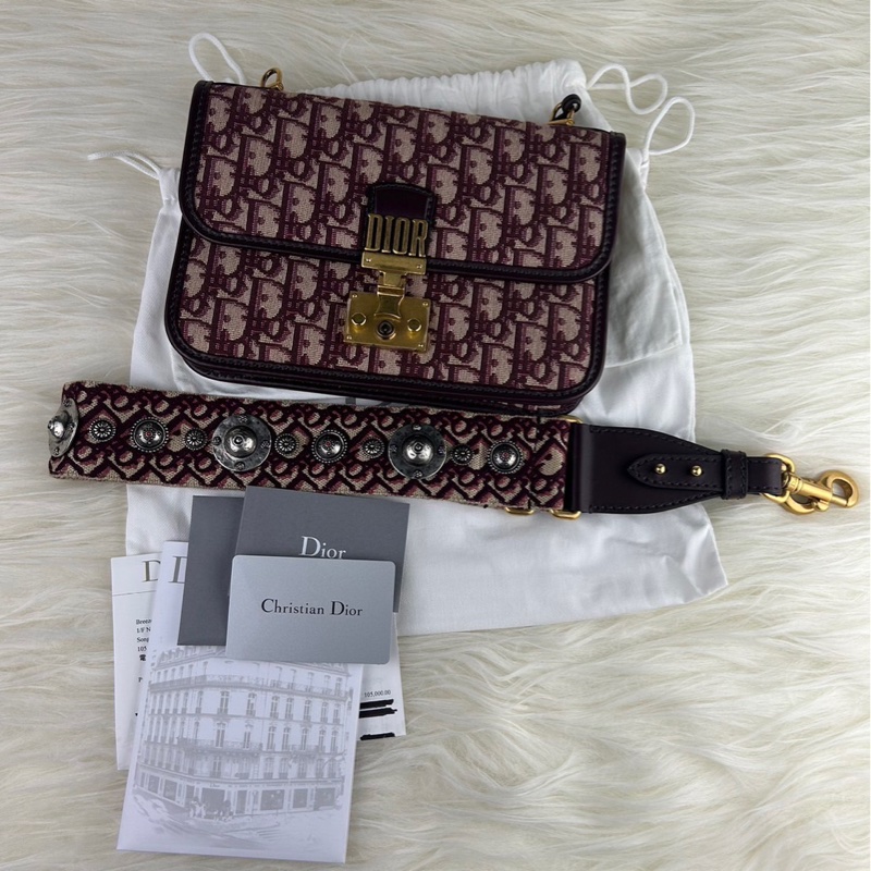 DIOR 經典老花 DIOR OB LIQUE 金屬 DIOR 復古郵差包 肩背包 斜背包 挎包-0