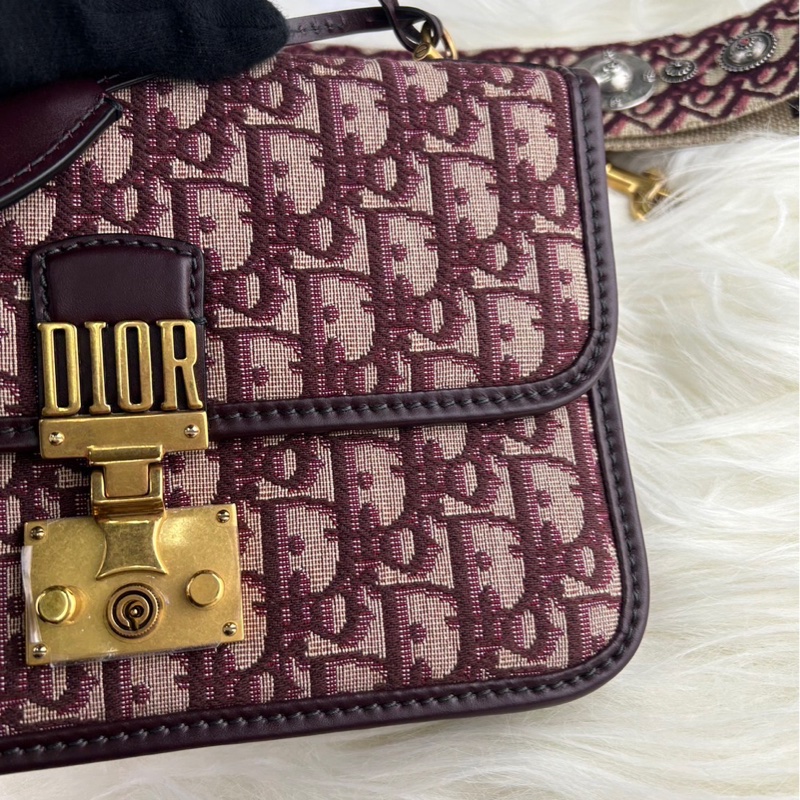 DIOR 經典老花 DIOR OB LIQUE 金屬 DIOR 復古郵差包 肩背包 斜背包 挎包-14
